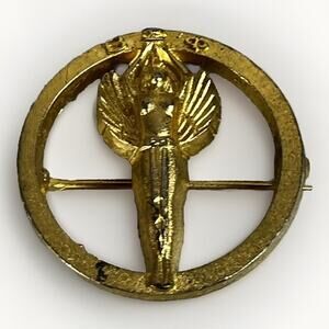 Vintage BETA SIGMA PHI Sorority Fraternity Gold Toned Torch Bearer Pin